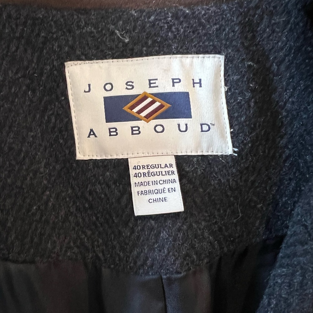 Joseph Abboud Charcoal Wool Peacoat - Picture 3 of 8
